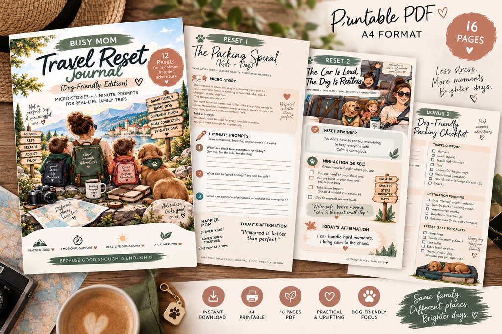 Travel Reset Journal (dog friendly):  12 quick resets for calmer, more connected family travel